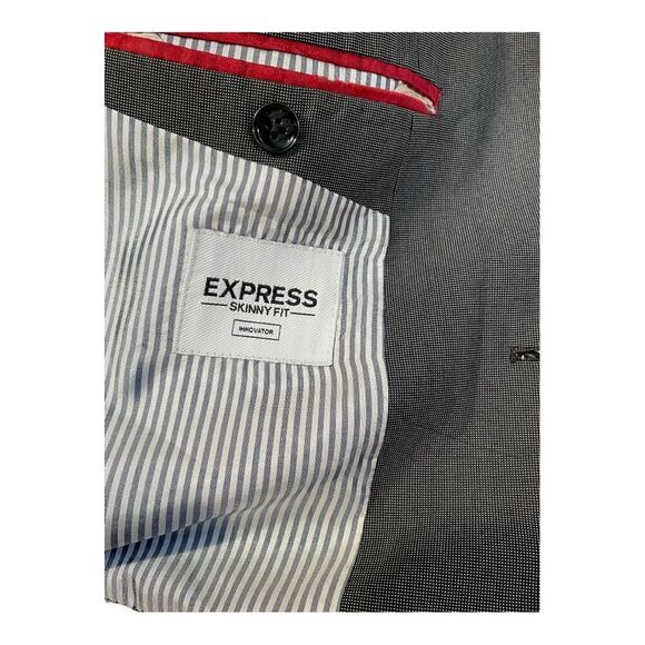 Express Women’s Size 36R Black Skinny Fit Two Button Sport Coat Blazer Jacket - Picture 8 of 16